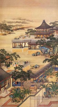 Zhang zeduan a lo largo de la parte reiver chino antiguo Pinturas al óleo